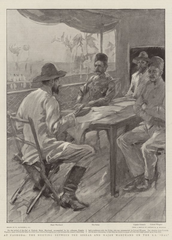 En Fashoda, el encuentro entre el Sirdar y el Mayor Marchand en el SS Dal de William Hatherell