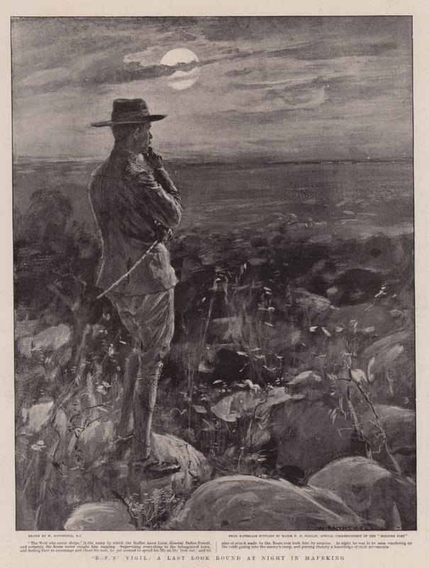 La vigilia de B-P, una última mirada nocturna en Mafeking de William Hatherell
