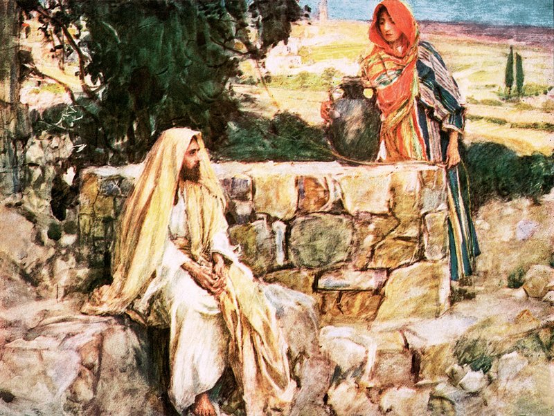 Cristo y la mujer de Samaria de William Hatherell