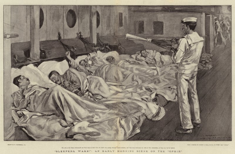 ¡Despierten, durmientes!, una escena de madrugada en el Ophir de William Hatherell