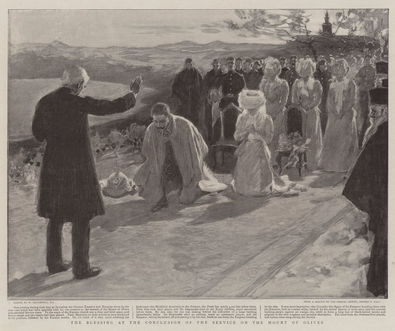 La bendición al concluir el servicio en el Monte de los Olivos de William Hatherell