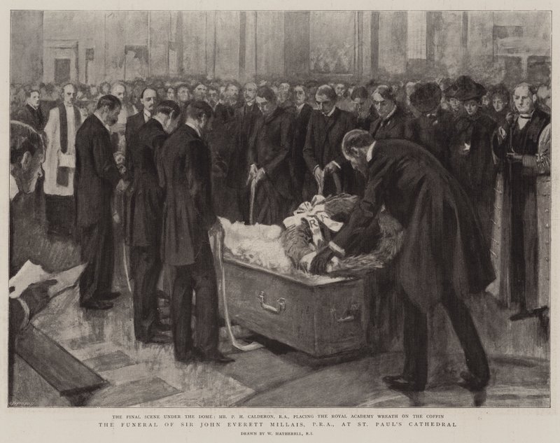 El funeral de Sir John Everett Millais, PRA, en la Catedral de San Pablo de William Hatherell