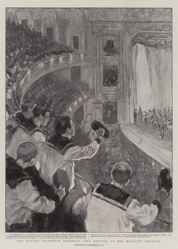 El Octogésimo Cumpleaños de la Reina, la Matiné en el Teatro de Su Majestad de William Hatherell