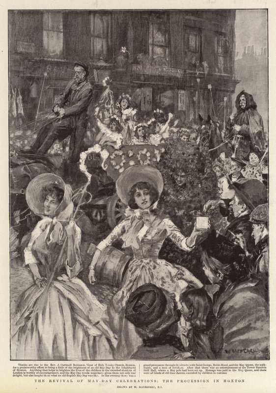 El Renacimiento de las Celebraciones del Primero de Mayo, la Procesión en Hoxton de William Hatherell