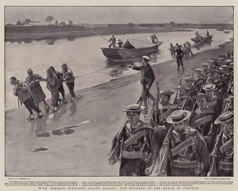 Con la Columna de Socorro del Almirante Seymour, los Heridos en la Marcha a Tientsin de William Hatherell