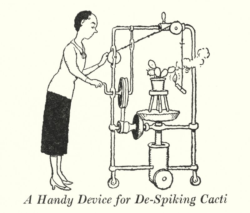 Un Dispositivo Útil para Despinar Cactus de William Heath Robinson