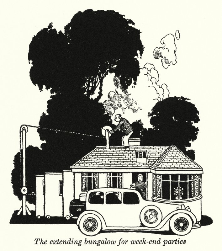Un bungalow extensible para fiestas de fin de semana de William Heath Robinson