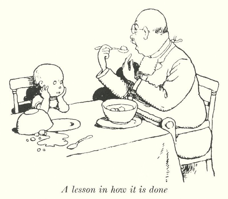 Una lección de cómo se hace (litografía) de William Heath Robinson