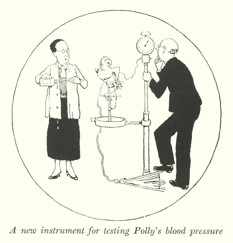 Un nuevo instrumento para medir la presión arterial de Polly de William Heath Robinson