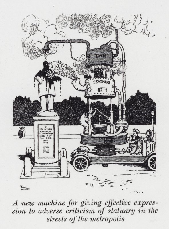 Una nueva máquina para expresar eficazmente la crítica adversa de estatuas en las calles de la metrópolis de William Heath Robinson