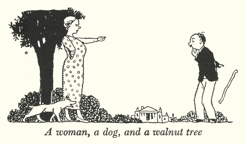 Una mujer, un perro y un nogal de William Heath Robinson
