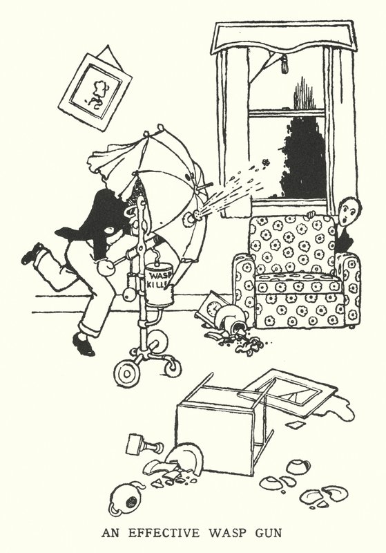 Un arma efectiva contra avispas de William Heath Robinson