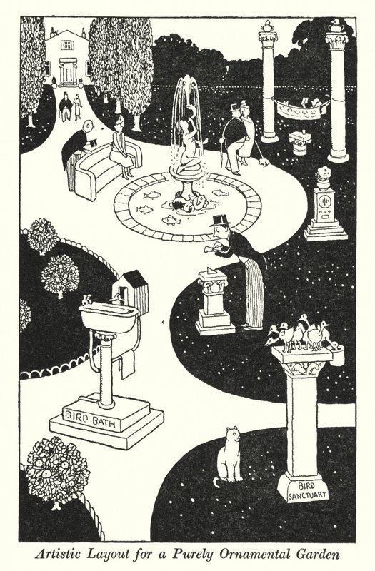Diseño artístico para un jardín puramente ornamental de William Heath Robinson