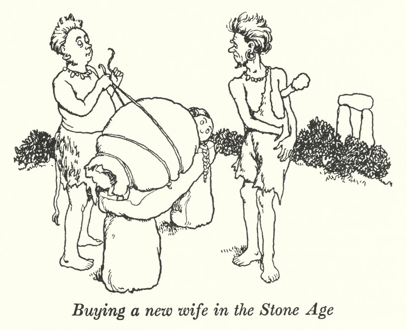Comprando una nueva esposa en la Edad de Piedra de William Heath Robinson