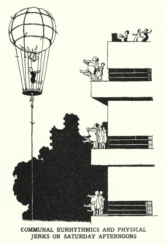 Euritmia comunal y ejercicios físicos los sábados por la tarde de William Heath Robinson