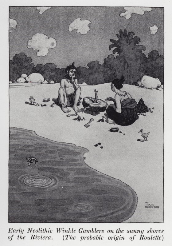 Primeros jugadores neolíticos de Winkle en las soleadas costas de la Riviera, El probable origen de la ruleta de William Heath Robinson