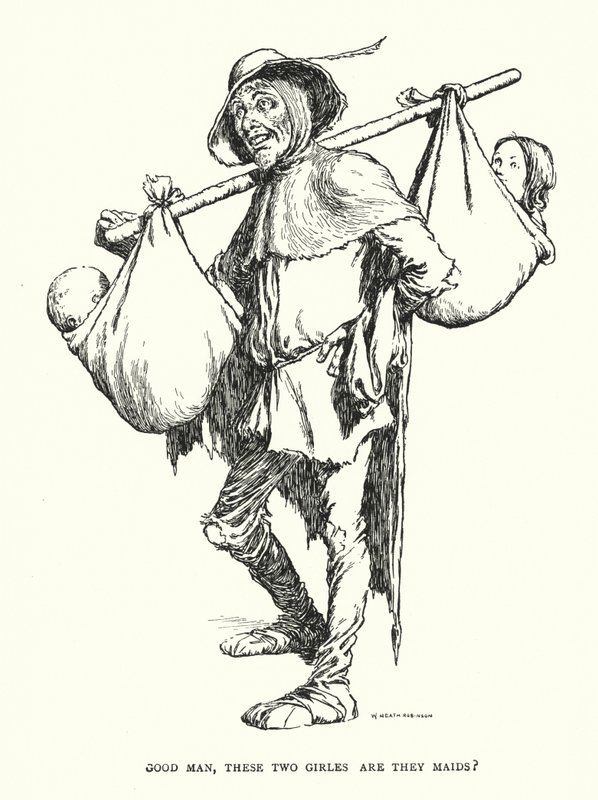 Buen hombre, ¿estas dos chicas son doncellas? de William Heath Robinson
