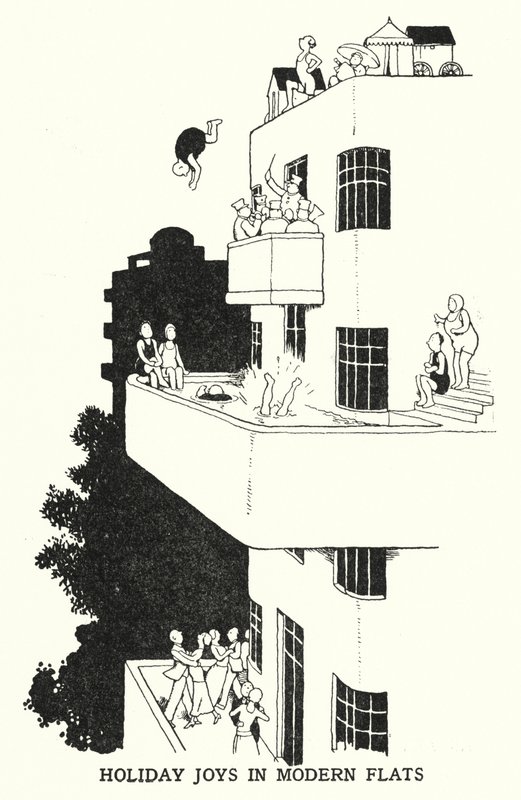 Alegrías de Vacaciones en Pisos Modernos de William Heath Robinson