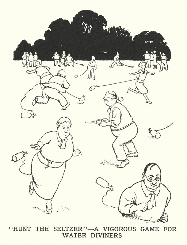 "Caza del Seltzer", un juego vigoroso para zahoríes de William Heath Robinson