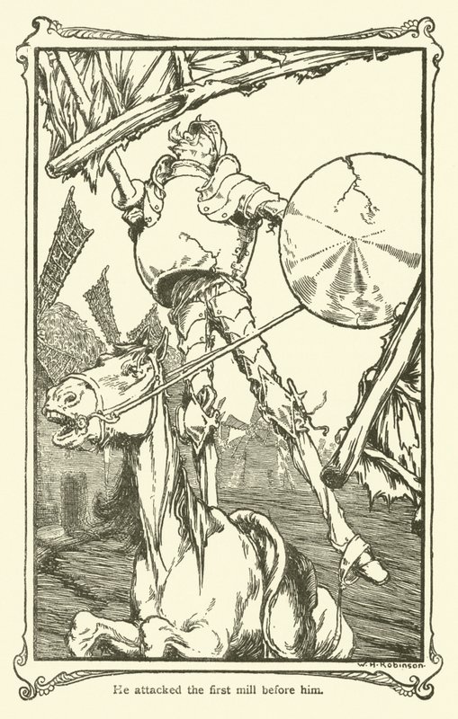 Ilustración para Don Quijote de William Heath Robinson