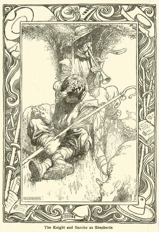 Ilustración de Don Quijote de William Heath Robinson
