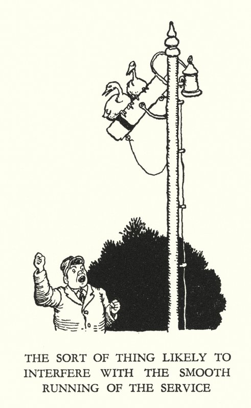 Ilustración para Railway Ribaldry de W Heath Robinson de William Heath Robinson