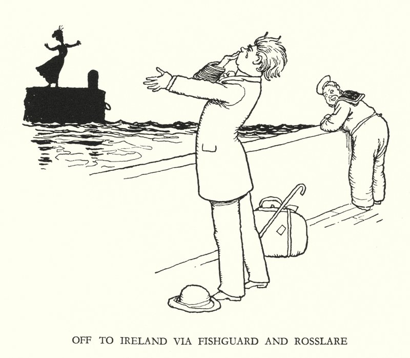 Ilustración para Railway Ribaldry de W Heath Robinson de William Heath Robinson