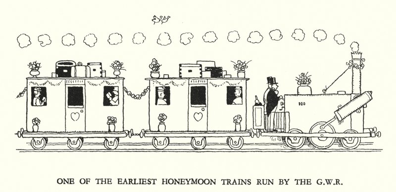 Ilustración para Railway Ribaldry de W Heath Robinson de William Heath Robinson