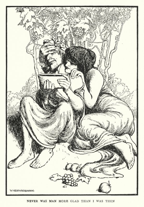 Nunca hubo hombre más feliz que yo entonces (litografía) de William Heath Robinson