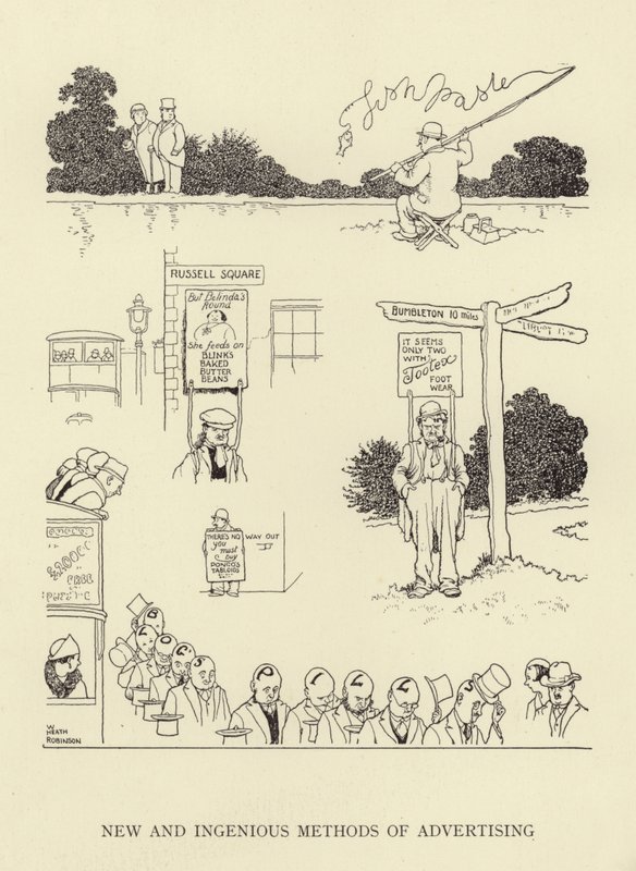 Métodos nuevos e ingeniosos de publicidad de William Heath Robinson