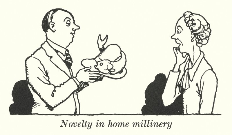 Novedad en sombrerería casera (litografía) de William Heath Robinson