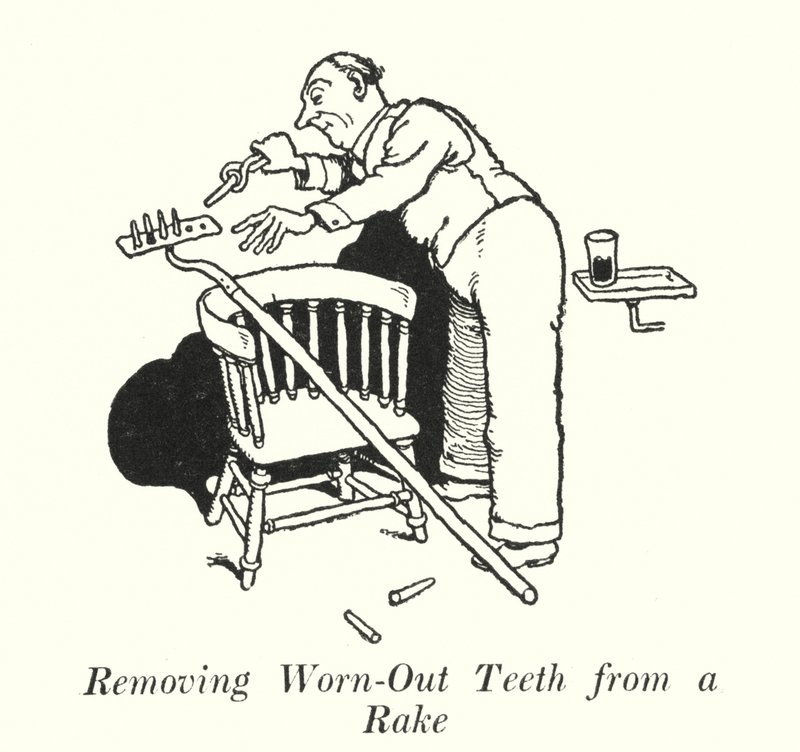 Remover Dientes Gastados de un Rastrillo de William Heath Robinson