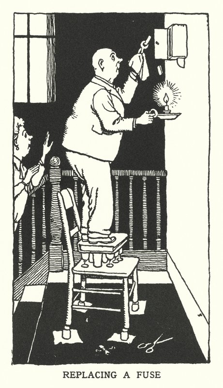 Reemplazando un fusible de William Heath Robinson