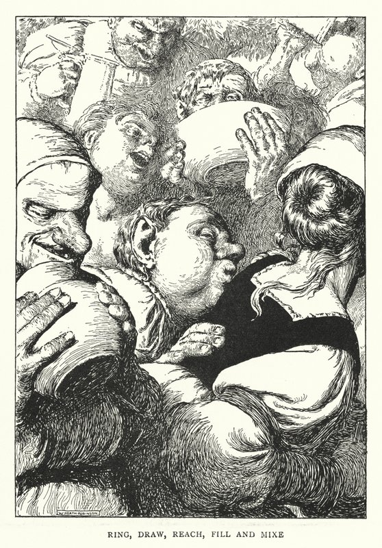 Anillo, dibujar, alcanzar, llenar y mezclar de William Heath Robinson