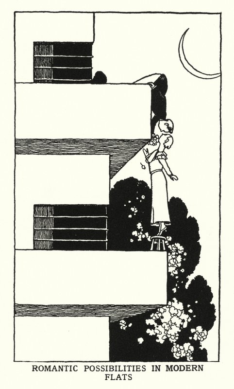 Posibilidades románticas en apartamentos modernos de William Heath Robinson