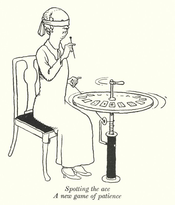 Detectar el as, un nuevo juego de paciencia de William Heath Robinson