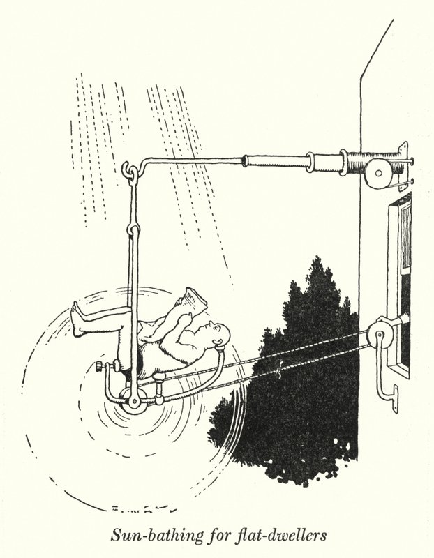 Tomando el sol para los habitantes de apartamentos de William Heath Robinson