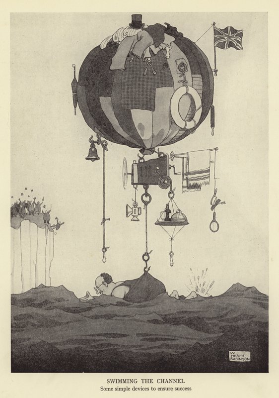Cruzando el canal, algunos dispositivos simples para asegurar el éxito de William Heath Robinson
