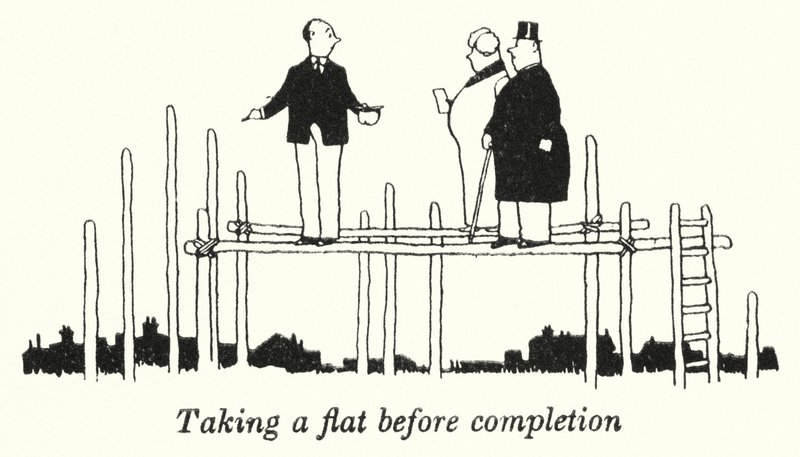 Tomando un piso antes de la finalización de William Heath Robinson