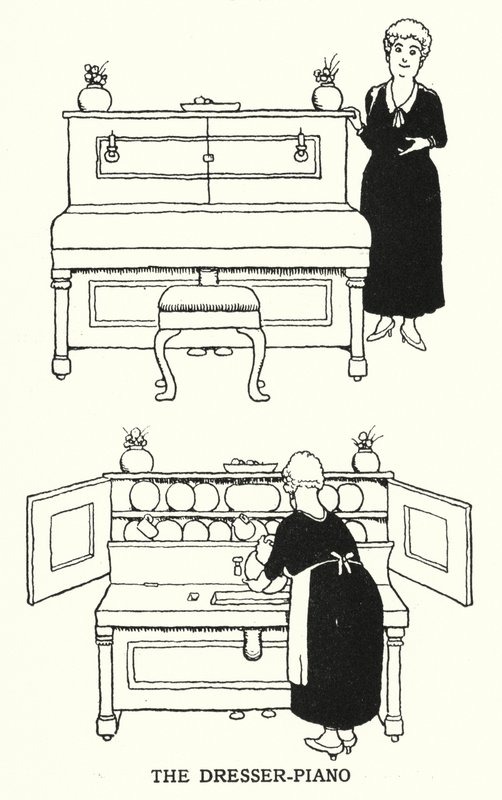 El piano-dresser de William Heath Robinson