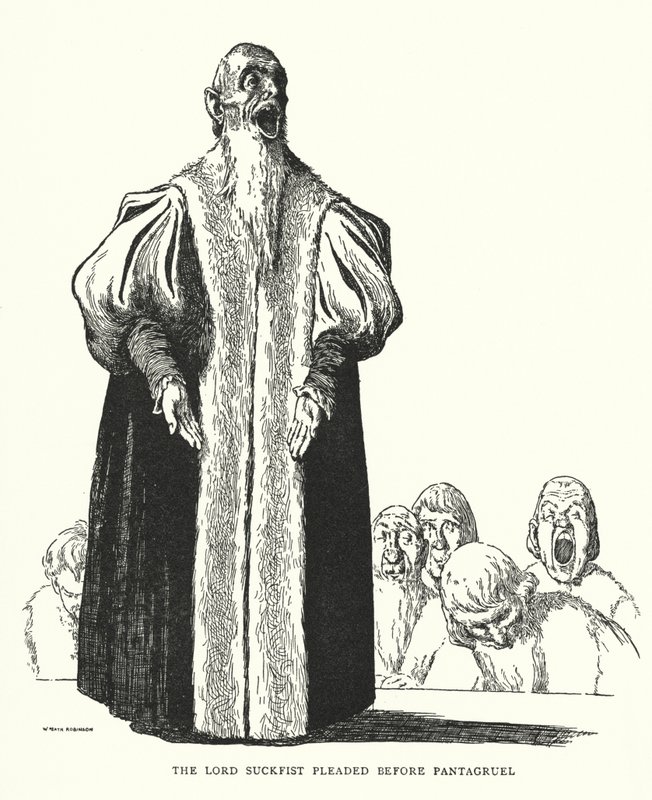El señor Suckfist abogó ante Pantagruel de William Heath Robinson