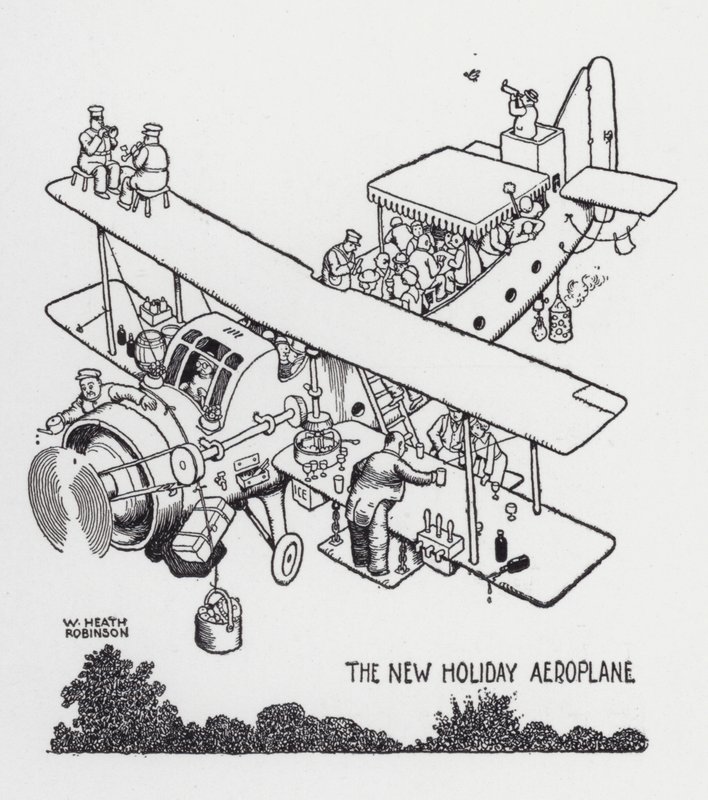 El nuevo avión de vacaciones de William Heath Robinson