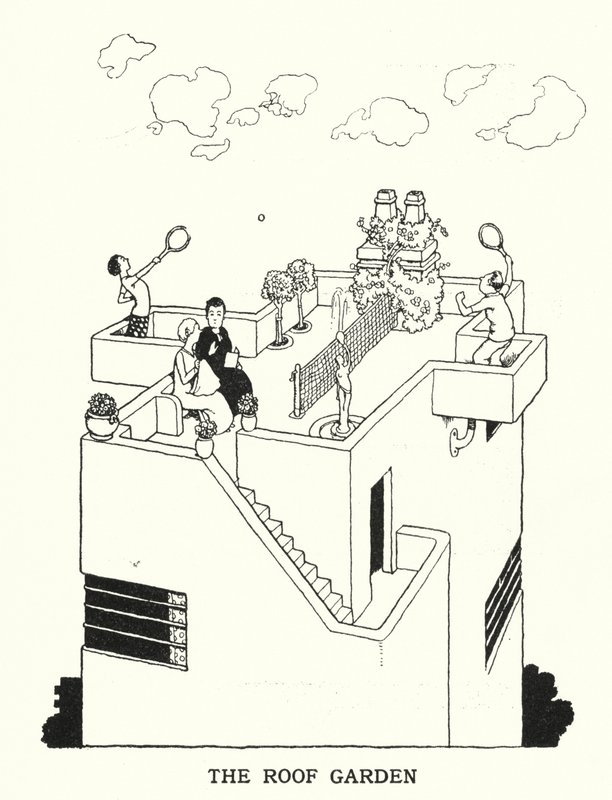 El jardín en la azotea de William Heath Robinson