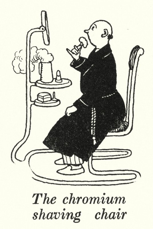 La silla de afeitar de cromo de William Heath Robinson