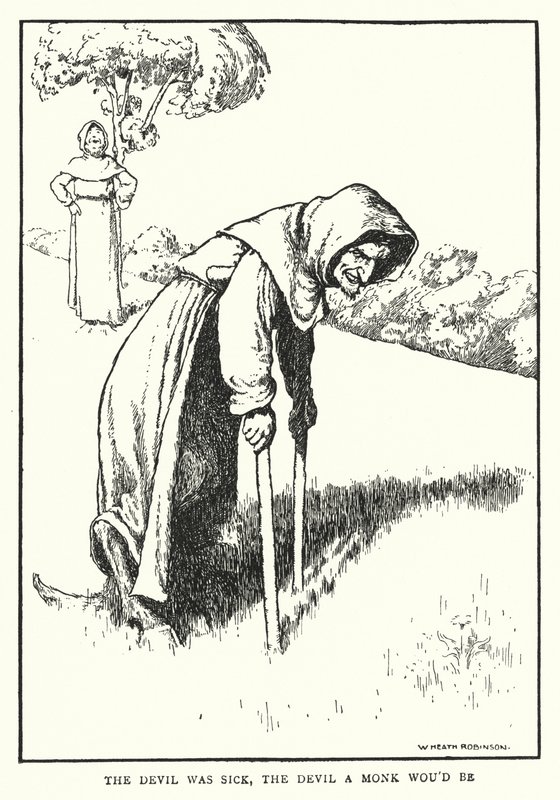 El diablo estaba enfermo, el diablo quería ser monje de William Heath Robinson