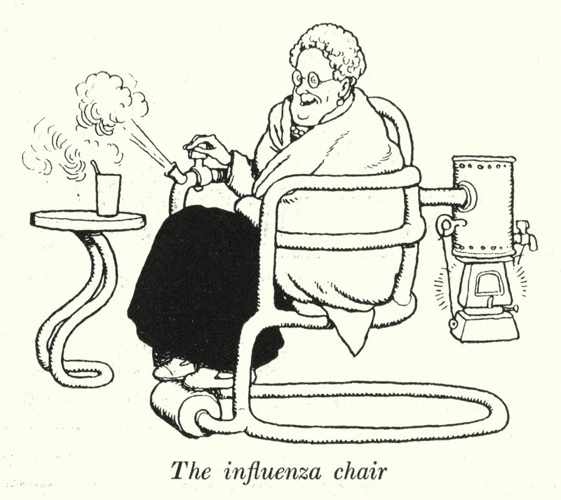 La silla de la influenza de William Heath Robinson