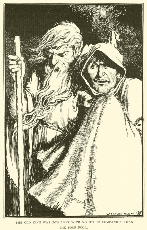 El viejo rey se quedó ahora sin otro compañero que el pobre bufón de William Heath Robinson