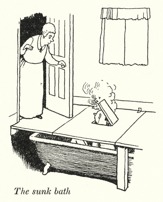 El baño hundido de William Heath Robinson