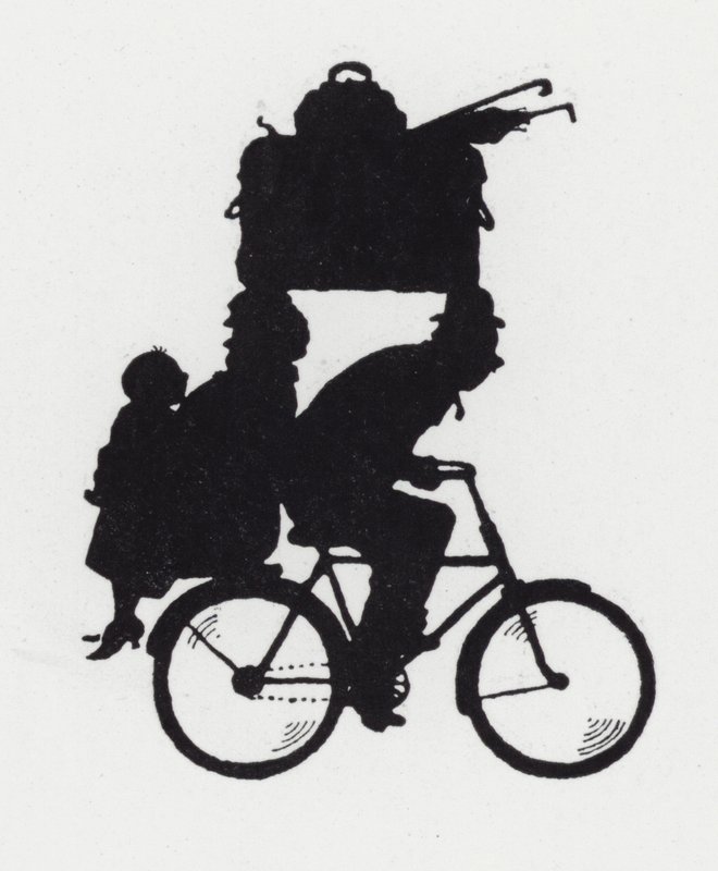 De gira con la familia en bicicleta de William Heath Robinson