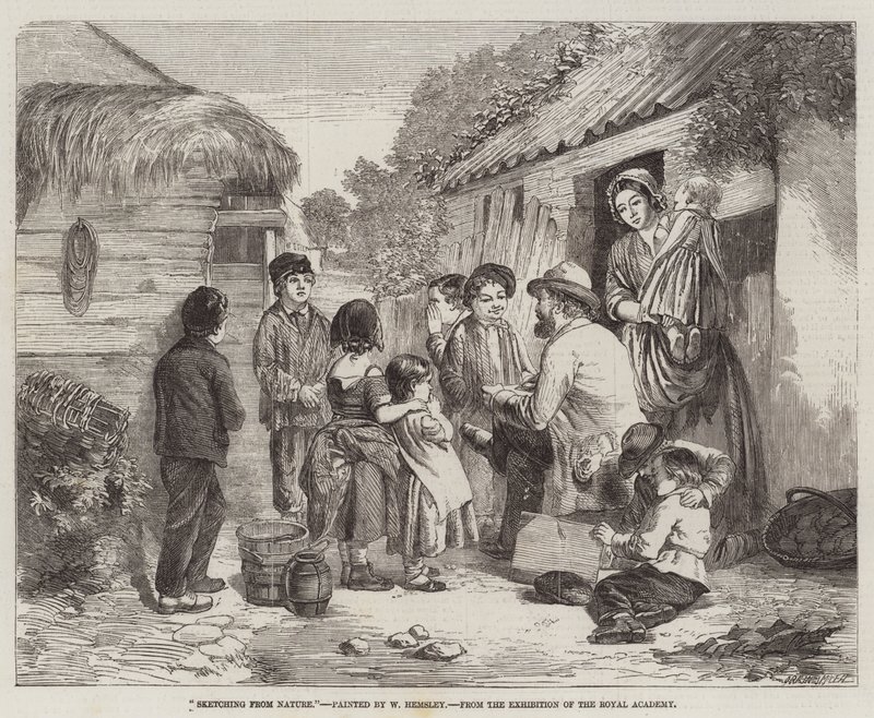 Dibujando de la naturaleza, de la Exposición de la Real Academia de William Hemsley